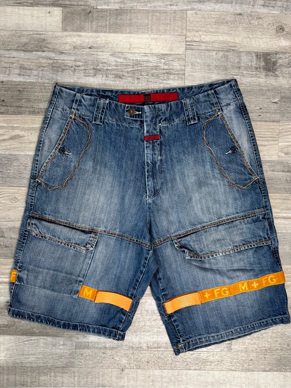 Marithe Francois Girbaud Y2K Denim Shorts Size 36 Shuttle Tape, Baggy I29